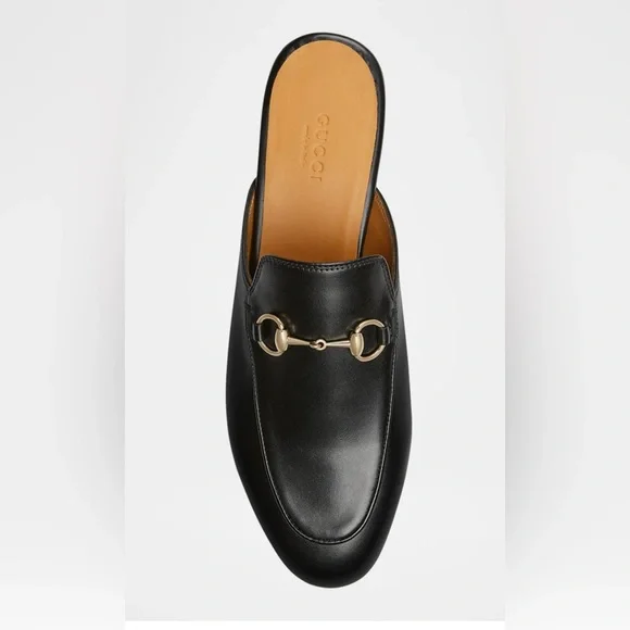 Gucci size 7 Princetown black leather mules loafer slides - Picture 1 of 9